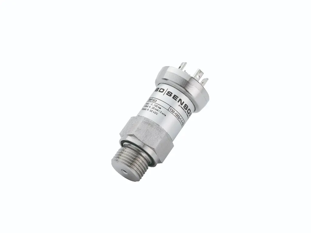 Spiediena sensors DMP333 0-400Bar, 0-10V, G1/4" male EN837, 0.35% acc. FSO, Viton FKM seals, Connector ISO 4400 (IP 65)