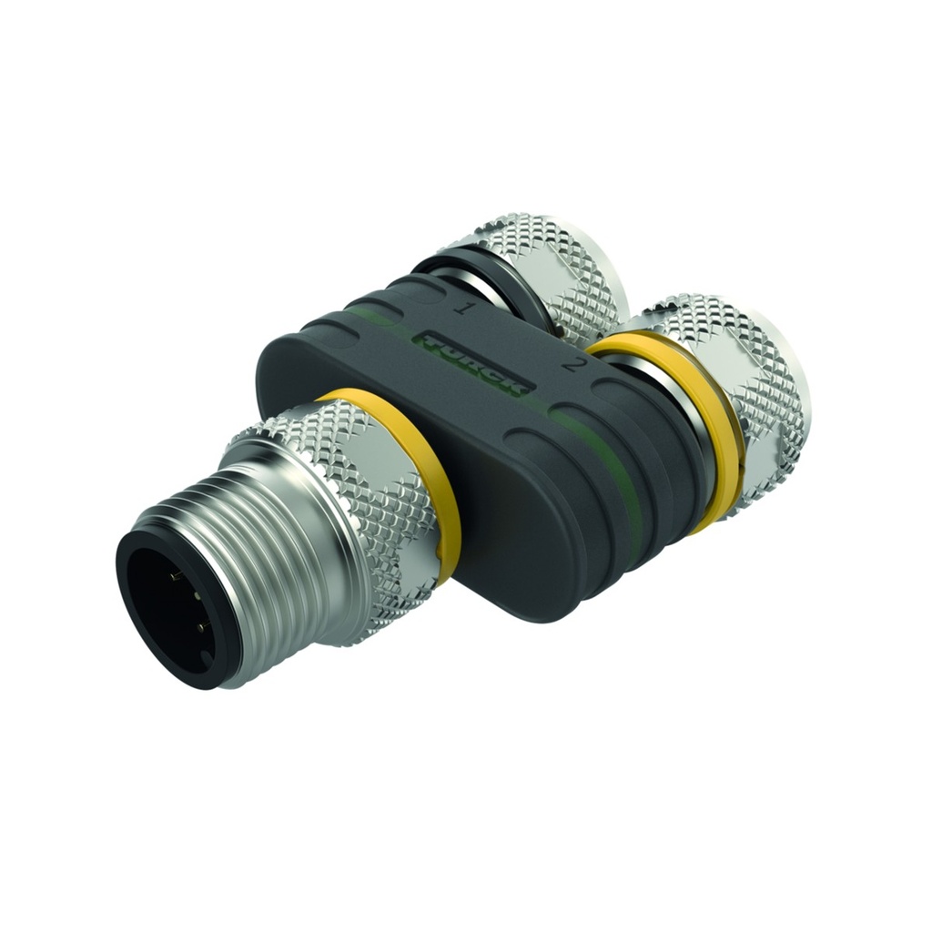 2-way splitter YB2-FSM5-2FKM5.4, M12 male / 2 x M12 female, 5/4-pin, Y-splitter, IP67