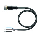 Konektors ar kabeli RKC4T-2/TEL, M12, mamma, taisns, 3 kontakti, 2m PVC