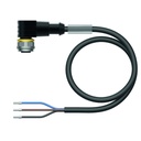 Connection cable WKC4T-2/TEL, M12, female, angled, 3-pin, 2m PVC