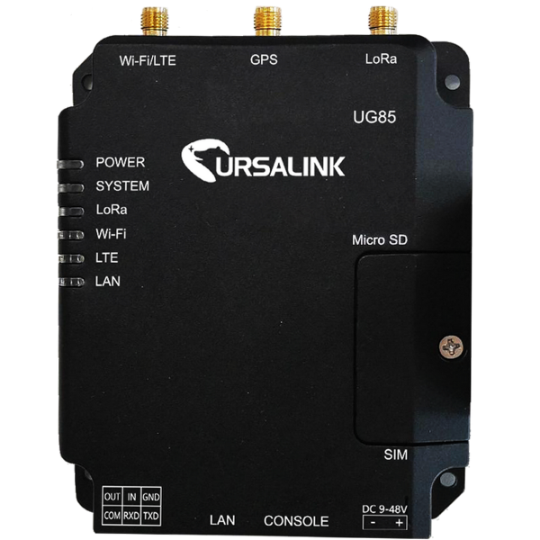 [UG85-L00E-EU868] Lorawan Gateway, Wi-Fi, LTE, GPS, 9-48VDC, Serial port and I/O, LAN, console port, 2 xSIM,