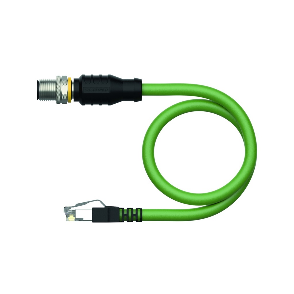 [6635174] Connection cable RSSD-RJ45S-4422-25M, M12 D-coded male straight / RJ45 male straight, 4-pin, 25m PUR, shielded