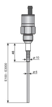 [DLS27Xi30CRCGL100] Level sensor, L = 100 mm