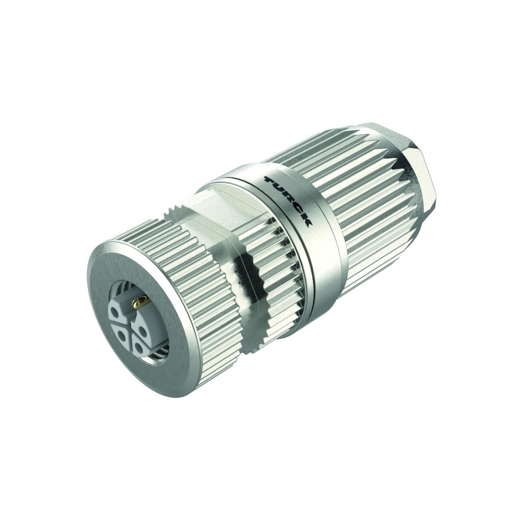 Connector FW-ERKSM0516-PL-I-0613, M12 female straight, L-coded 4+FE, 12A 63VDC, IDC, 6...13mm cable, IP67