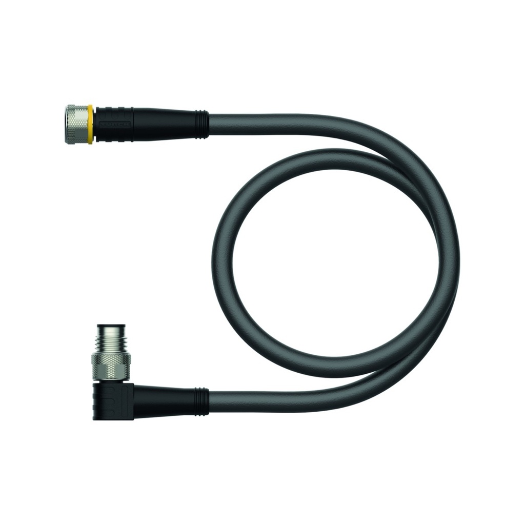 Connection cable PKG3M-0.6-PSW3M/TXL, M8, female straight/male angled, 3-pin, 0.6m PUR