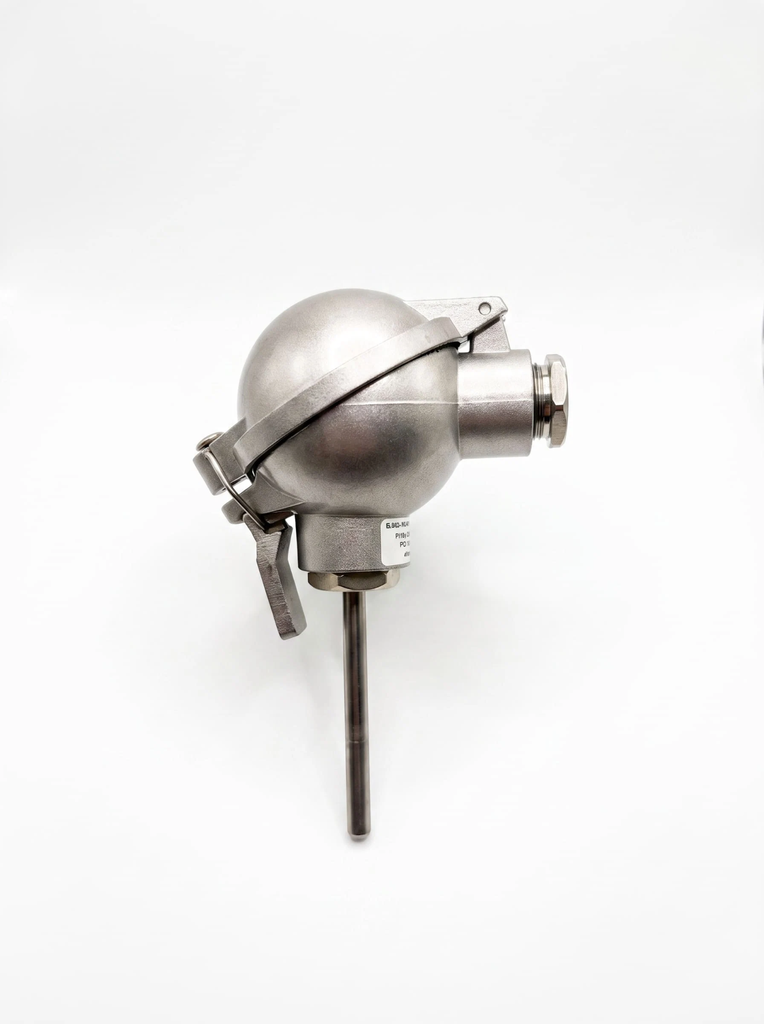 [R-342-1-D-W4-Ø6-316-70-I] Temperatūras sensors PT100, 6x70mm, klase B, 4vadu, minerālu iekapsulēts, galva IP67, SS316, max +600°C