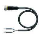 Connection cable RKC4.4T-3/TEL, M12, female, straight, 4-pin, 3m PVC