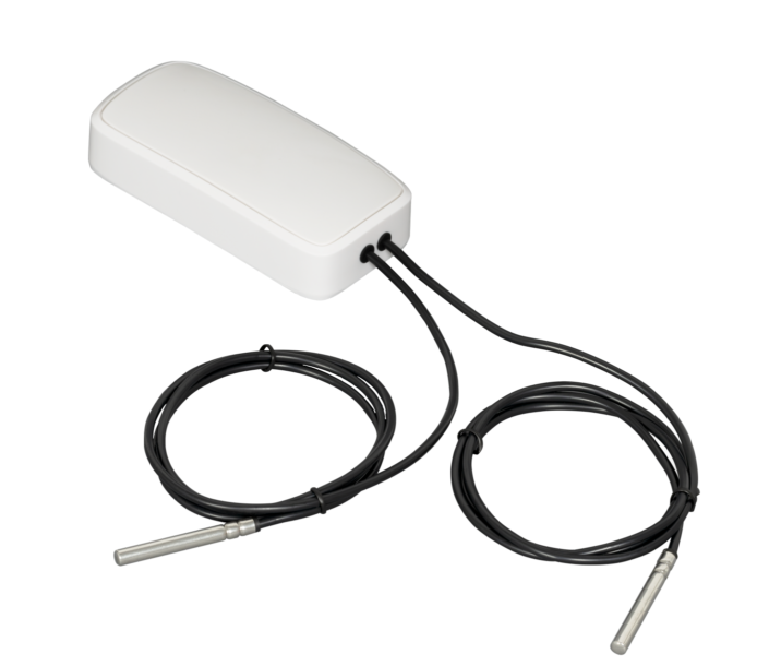 NB-IoT Wireless temperature logger with 2 external probes, IP67