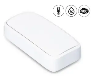 Temperatūras un mitruma, iekštelpu gaisa kvalitātes (VOC),  sensor T -35°C ... 70°C (acc 1°C) RH 0...100% (acc 3%) IAQ indekss, BLE