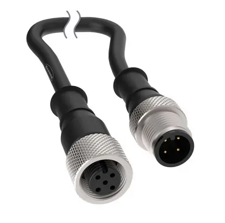 Connection cable BC-M12F4-M12M4-22-0.5, M12 A-coded 4-pin female / male, straight, 0.5 m, PVC