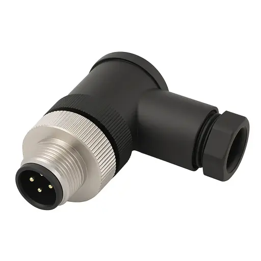 [N12MA4-CC7] Connector, M12, male, angled, 4-pin, wireable