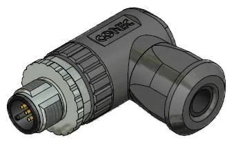 [N12MA5-CC] Konektors M12, paps, 90° leņķī, 5 pin (43-00106)