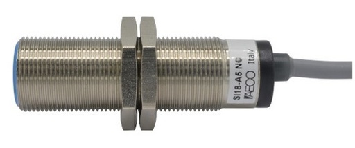 [I18000006] Induktīvais sensors SI18-A5, 20-250AC, M18, NO, 5mm, 2m kabelis