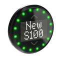 Skārienjutīgs displejs S100PTVD2WASQ, Modbus RTU, divu rindu balts displejs, Ø100 mm, 12-30VDC, IP69K, M12 4-pin