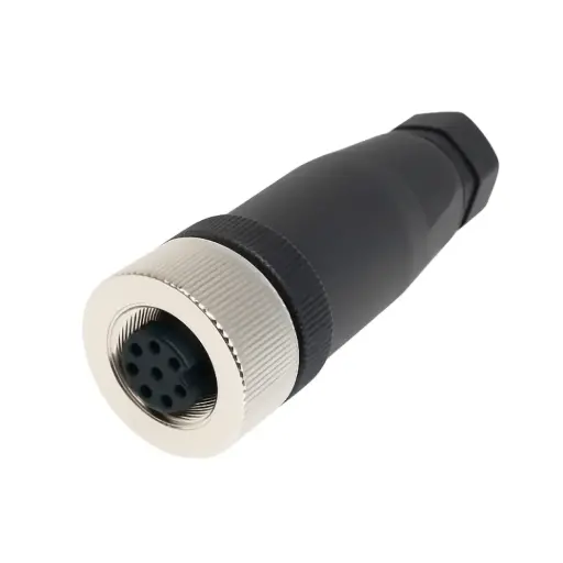 [N12FD8-CC7] Connector, M12, female, straight, 8-pin, wireable