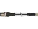 Connection cable 4-pin M12 male / 4-pin M8 female, 1m