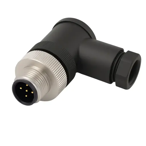 [N12MA5-CC7] Connector, M12, male, angled, 5-pin, wireable