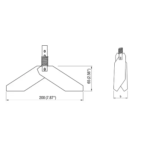 [FG400081] Hinged vane 98 x 200mm double sided