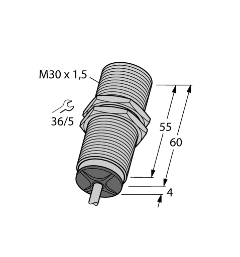 [15355] Induktīvais sensors BI10-M30-LIU, 0-10V, 0-20mA, 2m [85365080]