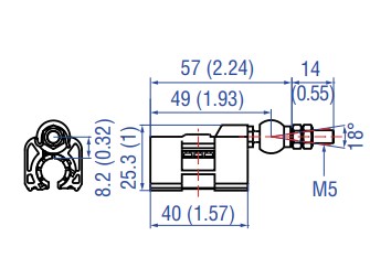 [252184] Magnet in front of type V, 252 184, bow [85051910]