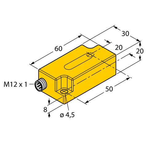 [1534012] Inklinācijas sensors B2N10H-Q20L60-2LI2-H1151, 2x4-20mA, mērdiapazons -10…10°