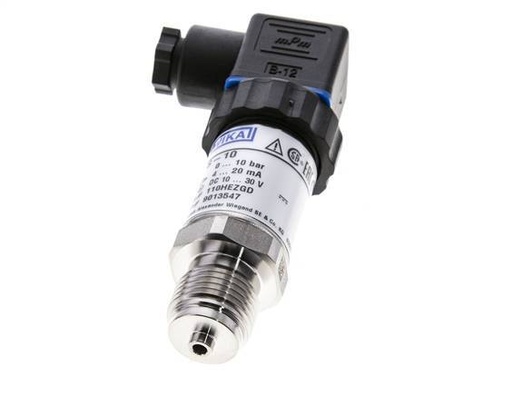 [110-6001-1-3-M10-F00-000] Spiediena sensors 0-6Bar, G1/2" flush DIN3852 male, 4-20mA, FKM seals, konektors M12 x 1, 4-pin (IP 67) metal, 0.35%FSO