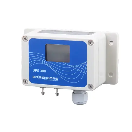 [815-S300-3Z-0-8-C-1-Y00-M-000] Differential pressure sensor DPS300, -300 ... +300 mBar, 0-10 V/ 4-20 mA/ 0-20 mA, Ø 6,6 x 11, LCD