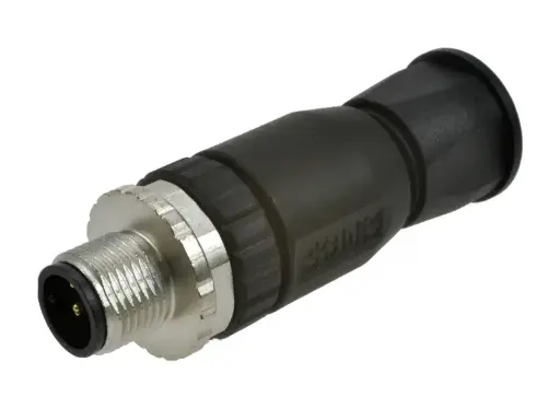 [N12MD4-CC] Connector, M12, male, straight, 4-pin, wirable