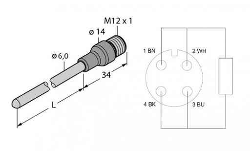 [TRM#P1A-6--0200X] Temperatūras sensors Pt100A, 6x200mm, M12, -50/+300°C