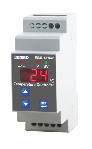 [ESM-1510-N.5.11.0.1/00.00/2] Regulators ESM-1510, uz DIN, 230VAC, PT100, -50/400C, 1x rel.