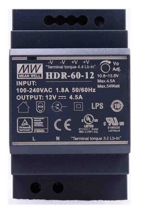 [HDR6012] Power supply, 12 VDC, 4.5 A