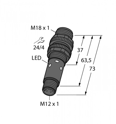 [3088327] Photo sensor M18-3VPLP-Q8, 6 m, PNP, M12kon.