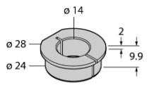 [1590929] Pāreja uz 14mm ass diam.