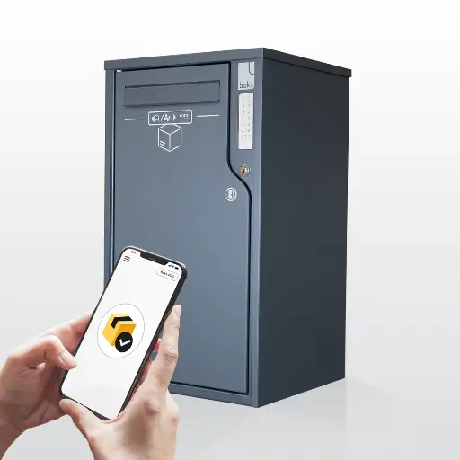 [99643409] Parcel box, private, code or app open/close, BLE