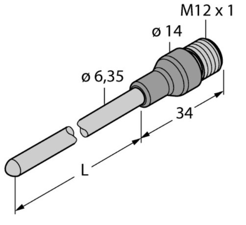 [TRM#P1A-6--0100X] Temperatūras sensors Pt100A, 6x100mm, M12, -50/+350C [85365080]