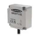 Vibrācijas un temperatūras sensors. QM30VT3-SS-MQP: 3 asis; Modbus RTU serveris, izmantojot RS-485. 150 mm (6 collas) M12 QD. Nerūsējošā tērauda korpuss