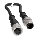 Konektors ar kabeli BC-M12F4-M12M4-22-0.3, M12 A-kodēts 4 kontakti mamma / paps, taisns, 0,3 m, PVC