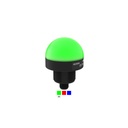 LED indikators K50GRBPQ, Ø50 mm, zaļa, sarkana, zila, PNP, 24VDC, M30, M12 4 kontakti, IP69K